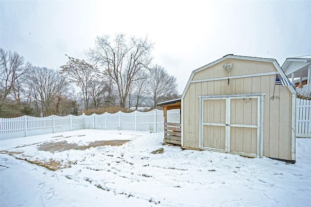 view of snow covered structure