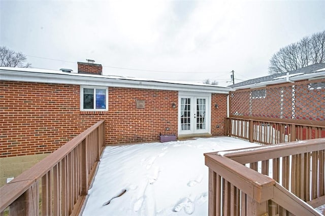 deck featuring french doors