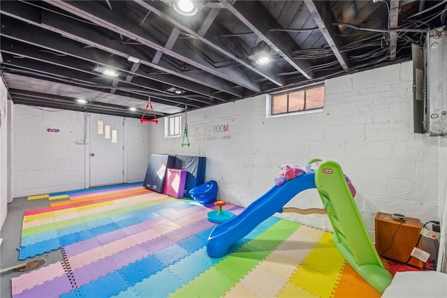 game room with a wealth of natural light