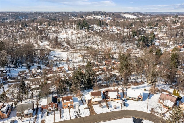 view of snowy aerial view