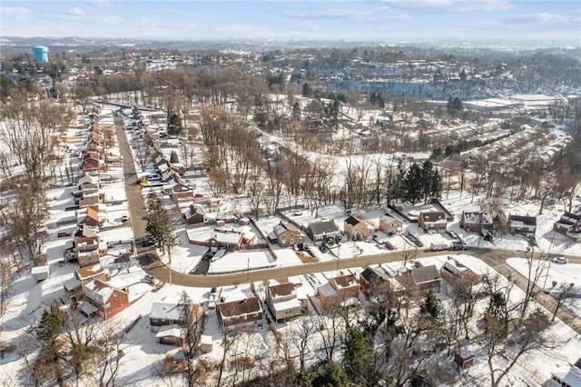 view of snowy aerial view