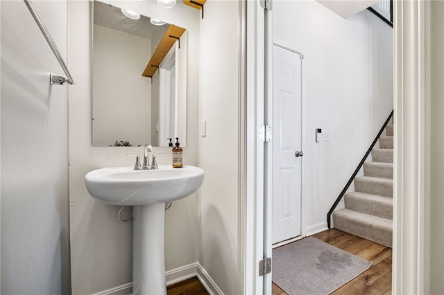 bathroom featuring hardwood / wood-style flooring