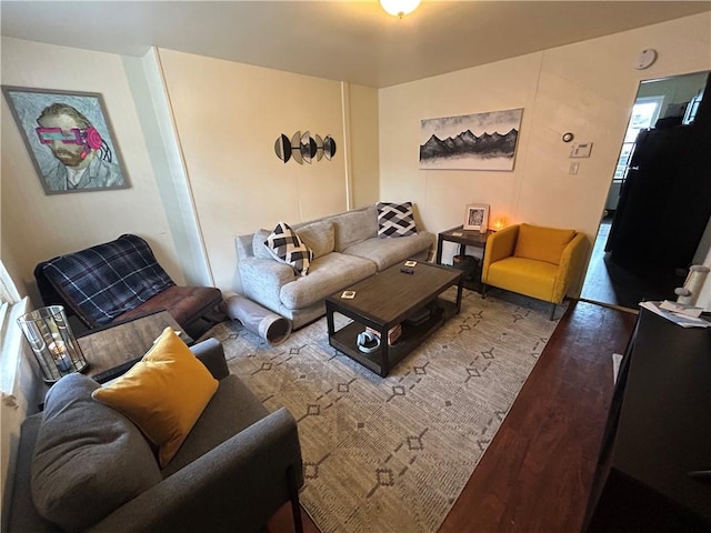 living area featuring wood finished floors