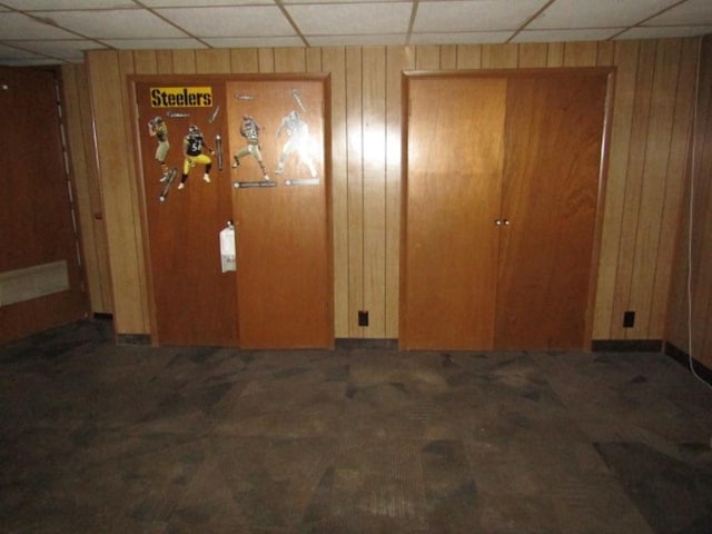 interior space with wood walls