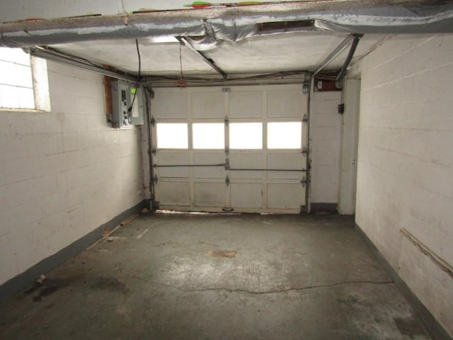 garage with electric panel