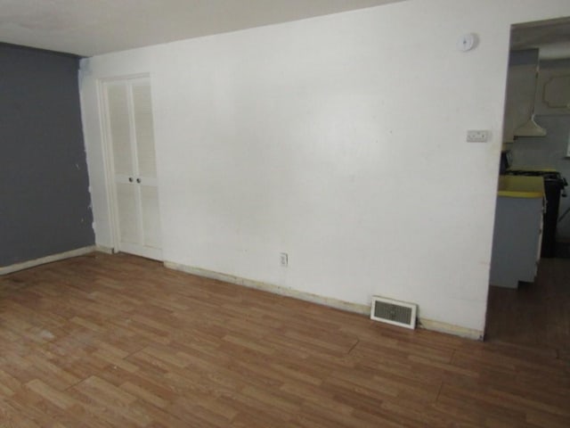 spare room featuring wood-type flooring