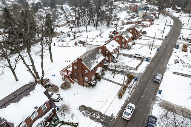 view of snowy aerial view