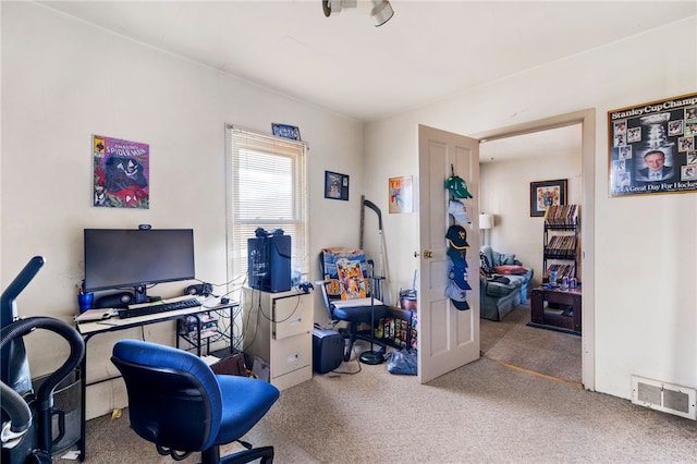 office area with carpet floors