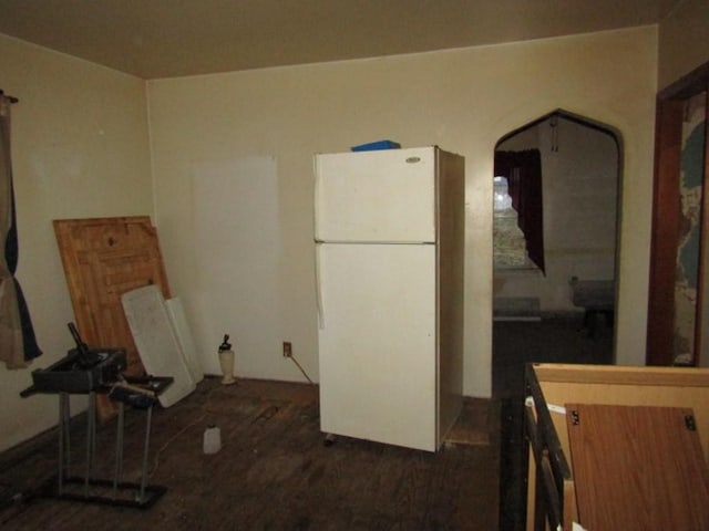 kitchen with white refrigerator