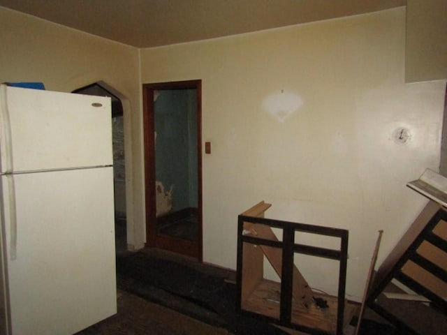 kitchen featuring white refrigerator