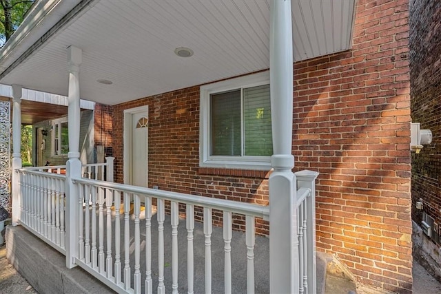 view of patio with a porch