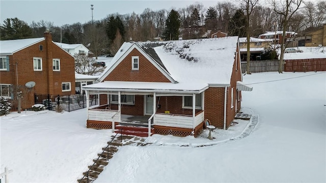 view of front of home with covered porch