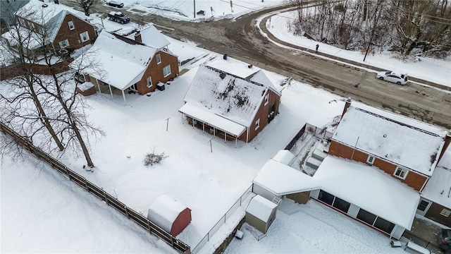 view of snowy aerial view