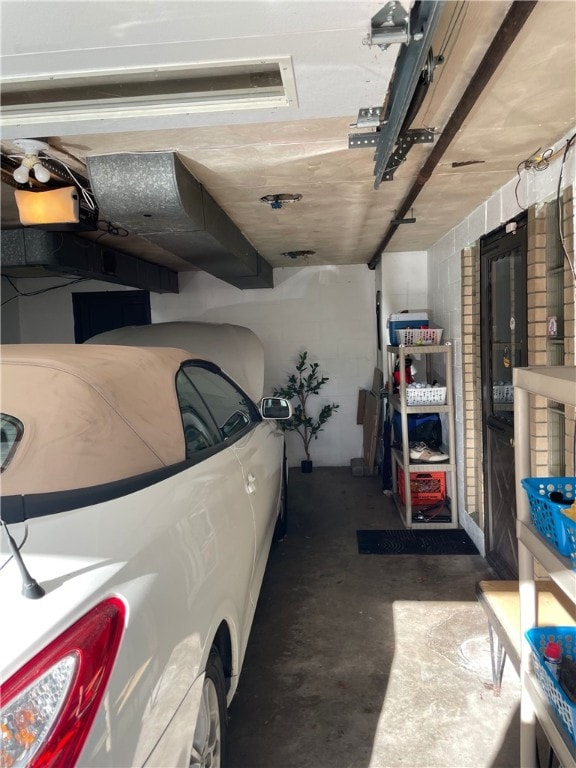 view of garage