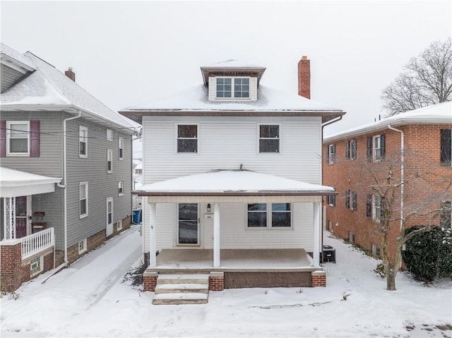 view of front of home with covered porch