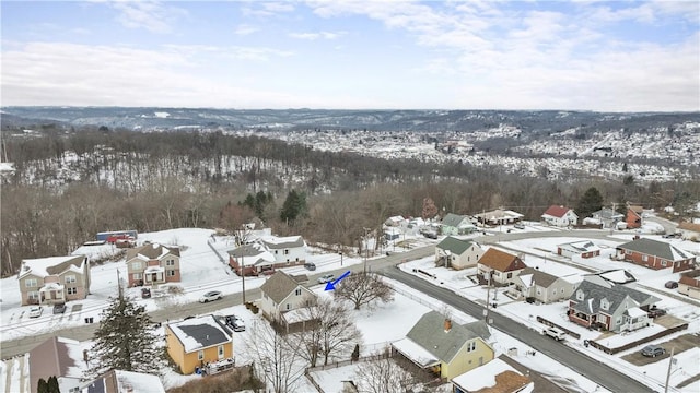 view of snowy aerial view