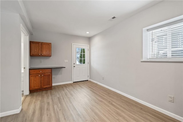 kitchen featuring light wood-type flooring