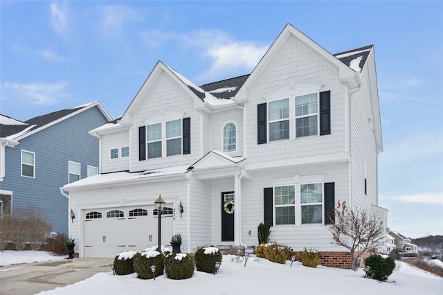 view of front of house with a garage