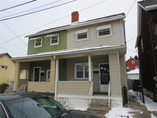 view of front of home with covered porch