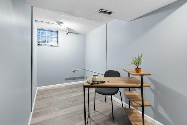 office area featuring wood-type flooring