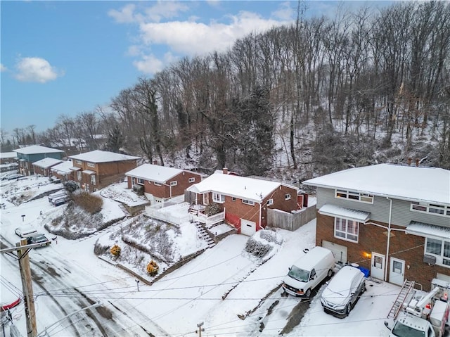 view of snowy aerial view