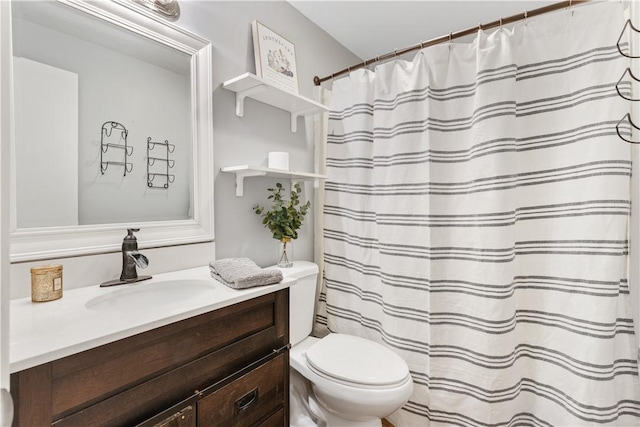 bathroom with toilet and vanity