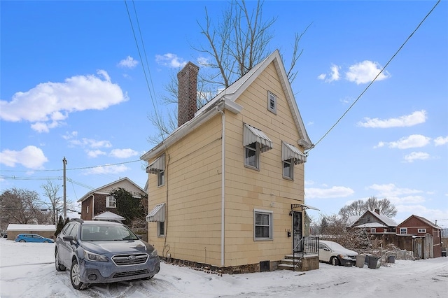 view of snowy exterior