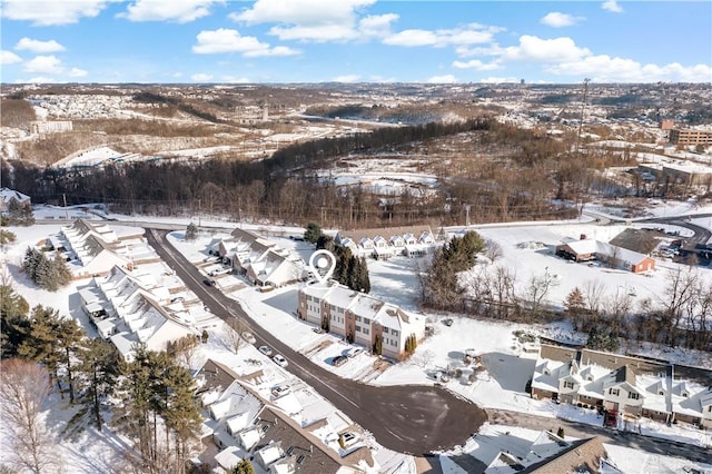 view of snowy aerial view