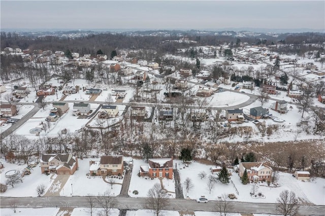 view of snowy aerial view