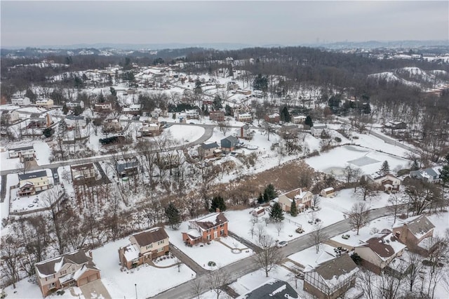 view of snowy aerial view