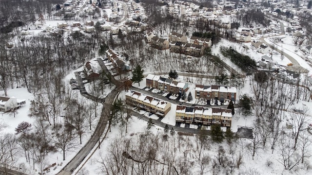 view of snowy aerial view