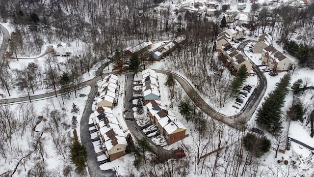 view of snowy aerial view