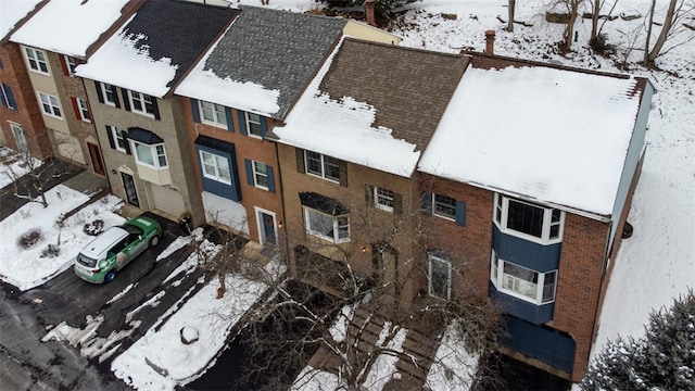 view of snowy aerial view