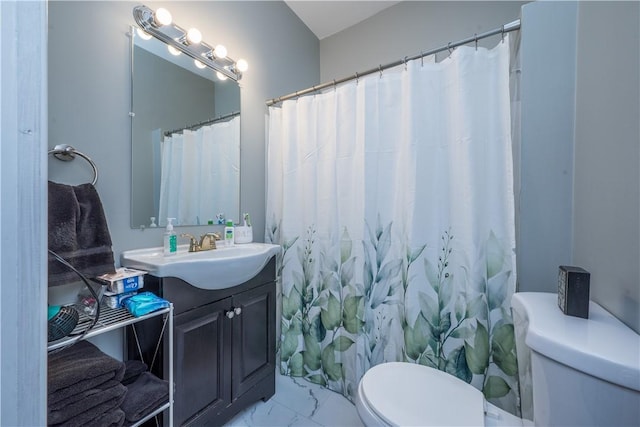 bathroom with toilet and vanity