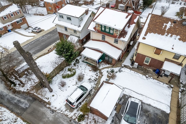 view of snowy aerial view