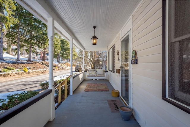 view of patio with a porch