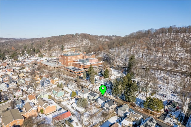 view of snowy aerial view