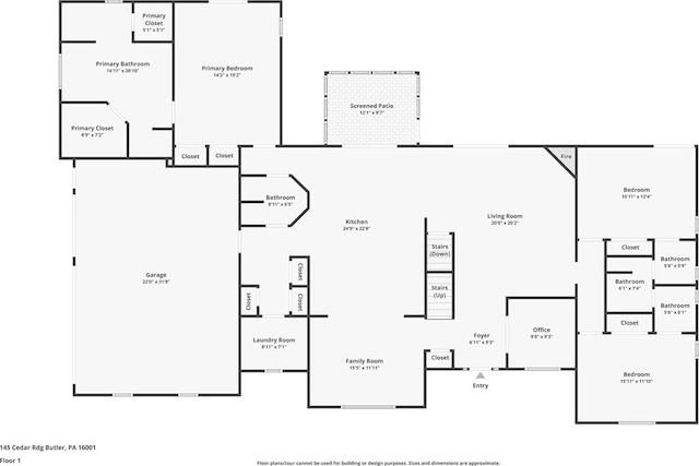 145 Cedar Rdg, Center Twp But, PA 16001 - home floor plan