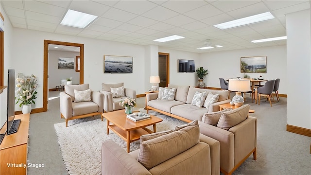 145 Cedar Rdg, Center Twp But, PA 16001 - living area with carpet, baseboards, and a drop ceiling