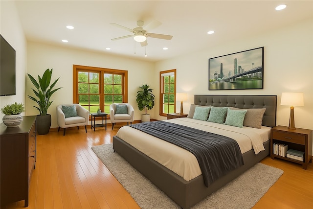 145 Cedar Rdg, Center Twp, PA 16001 - bedroom featuring light wood finished floors, recessed lighting, and ceiling fan