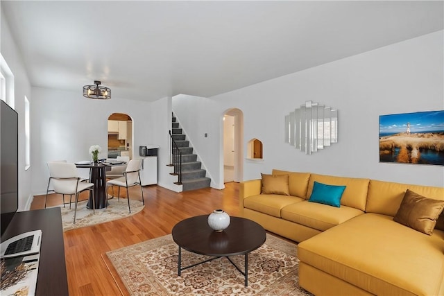 living room featuring hardwood / wood-style floors