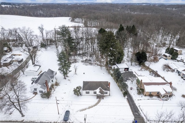 view of snowy aerial view