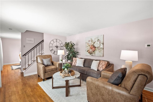 living room featuring hardwood / wood-style flooring