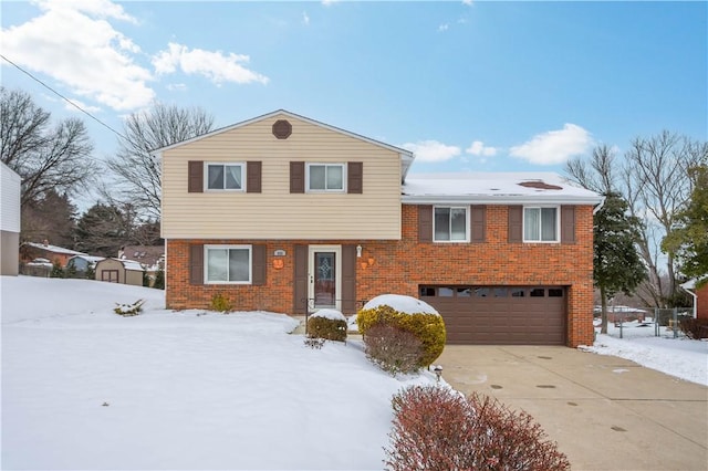 tri-level home featuring a garage