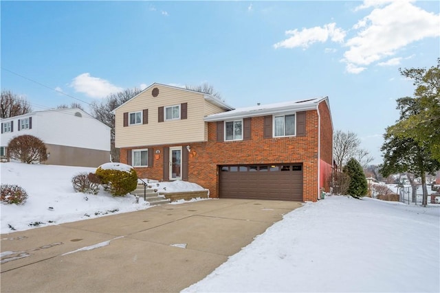 tri-level home with a garage