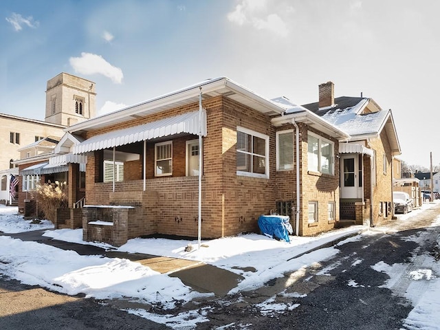 view of snow covered exterior