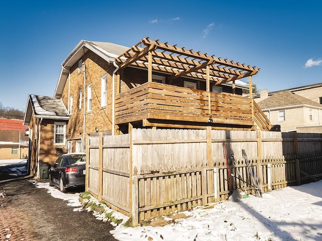 exterior space with a pergola