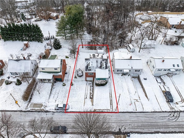 view of snowy aerial view