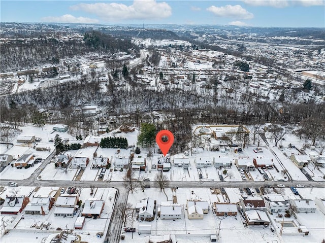 view of snowy aerial view