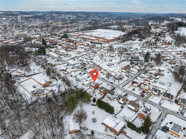 view of snowy aerial view